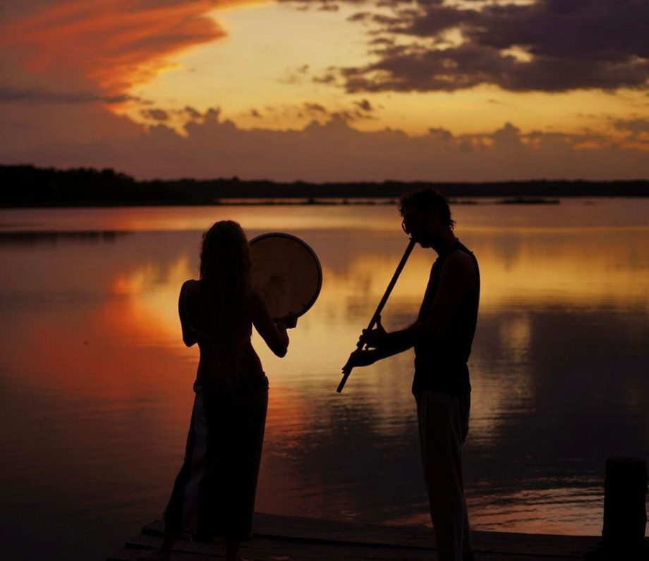Claire & Poly at sunset